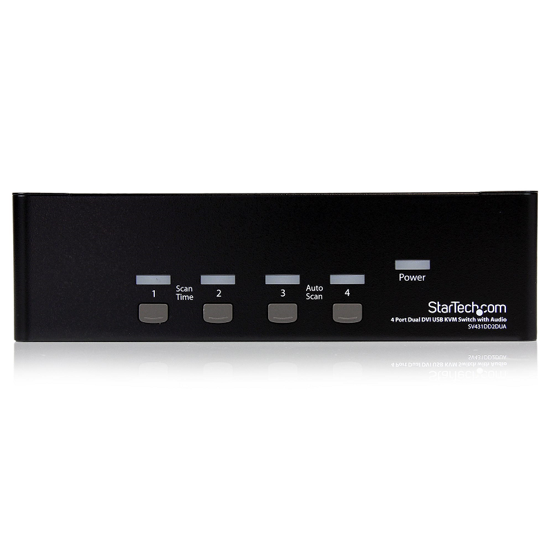StarTech SV431DD2DUA 4 Port Dual DVI USB KVM Switch with Audio & USB 2.0 Hub